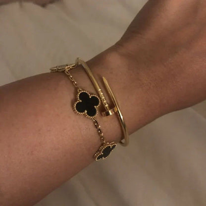 CLOVER | Black/Gold Bracelet | EXTRA 10% OFF